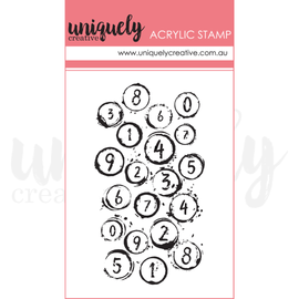 Uniquely Creative - Among the Gum Trees - Mini Acrylic Stamp "Bubble Wrap Numbers"