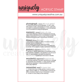 Uniquely Creative - Indigo & Violet / Juniper & Sage - Mini Acrylic Stamp - Definitions