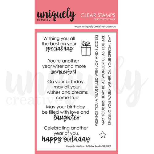 Uniquely Creative - Sweet Magnolia - Photopolymer Stamps - Birthday Bundle