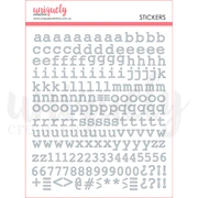 Uniquely Creative - Puffy Alpha Stickers - Silver Lower Case