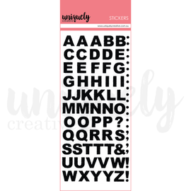 Uniquely Creative - Glitter Alpha & Number Stickers - Black