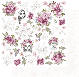 Uniquely Creative - Sweet Magnolia - 12x12 Pattern Paper "Beautiful Memories"