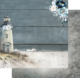 Uniquely Creative - Shades of Whimsy - 12x12 Pattern Paper "Coastal Lighthouse"