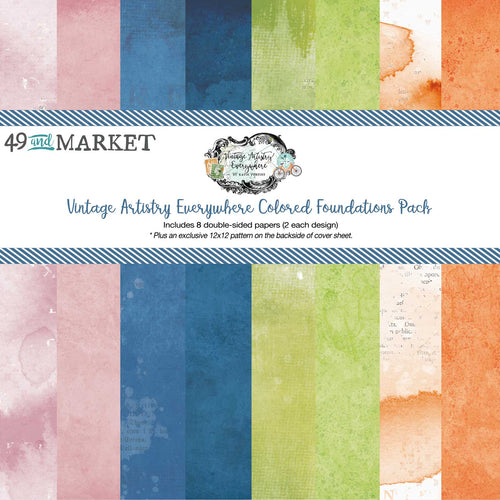 49 and Market - Vintage Artistry Everywhere - 12x12 Colored Foundations Pack
