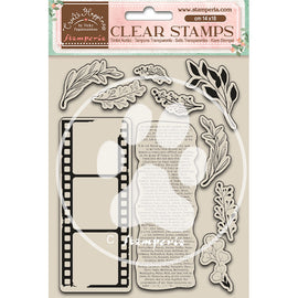 Stamperia - Create Happiness 2 - "Leaves and Movie Film" Acrylic Stamp 14x18cm