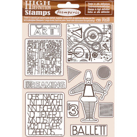 Stamperia - Bauhaus "Ballet" HD Natural Rubber Stamp 14x18cm