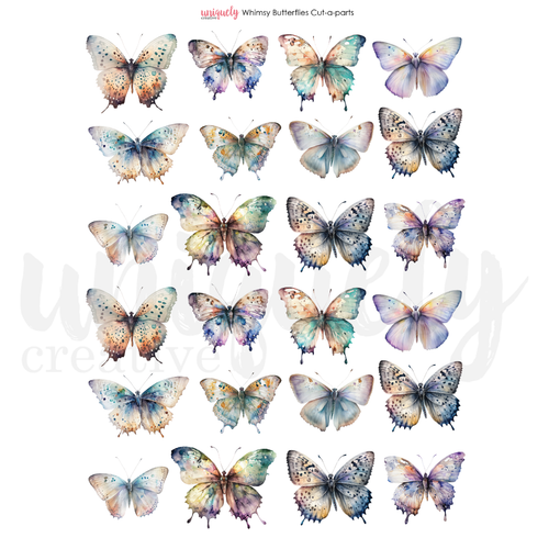 Uniquely Creative - Blossom & Bloom - A4 Cut-A-Part Sheet "Whimsy Butterflies"