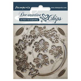 Stamperia - Decorative Chips - Garland of Flowers (14x14cm)