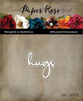 Paper Rose - Fine Script Layered Die - Hugs