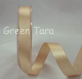 Green Tara Double-Sided Satin Ribbon - 6mm - Latte