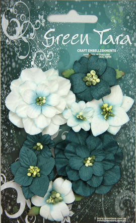 Green Tara Flowers - Fantasy Blooms - Teal/Green