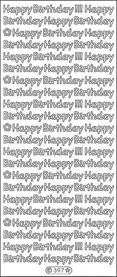 PeelCraft Stickers - Happy Birthday SM - Black (PC397BK)