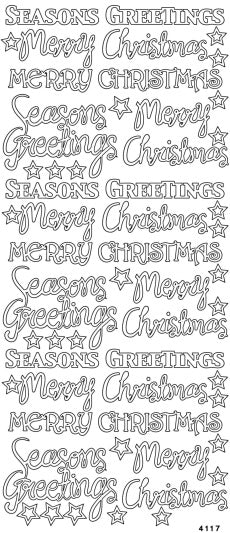 PeelCraft Stickers - Christmas Greetings - Gold (PC4117G)