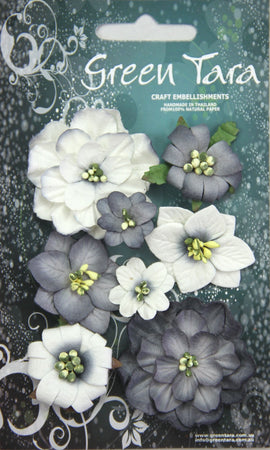 Green Tara Flowers - Fantasy Blooms - Black/White