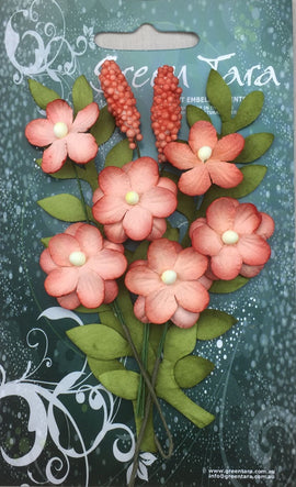 Green Tara Flowers - Primrose - Coral