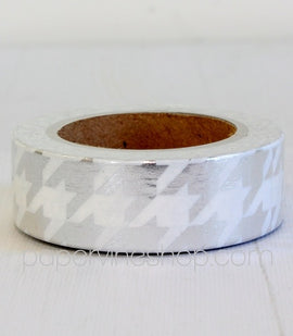 Artfull Embellies - Washi Tape - Silver Houndstooth (Metallic)