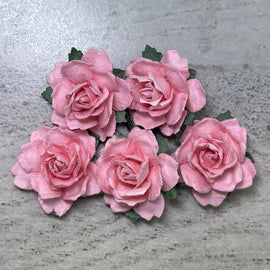 Cottage Roses - Baby Pink 25mm (5pk)