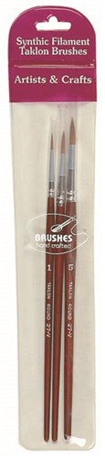 Taklon - Synthetic Round Brush Set (3pk)