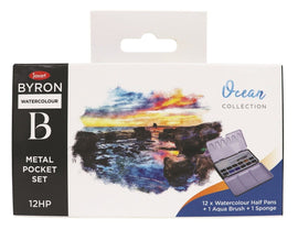 Jasart - Byron Watercolour Metal Pocket Paint Set - Ocean (12 Half Pans)