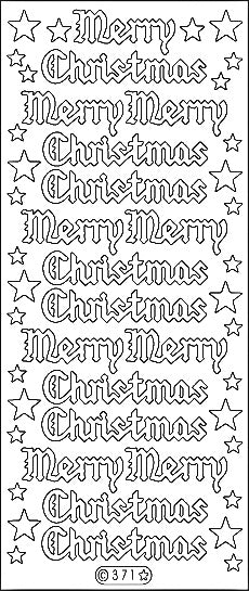 PeelCraft Stickers - Merry Christmas Gothic -  Gold (PC371G)