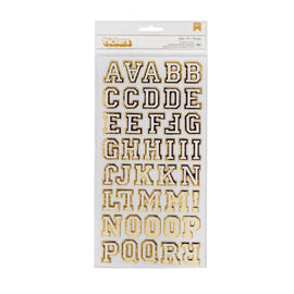 American Crafts Thickers - Letterman (Gold Foil Stickers)