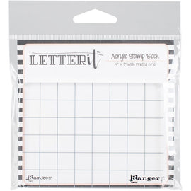 Ranger - Letter It Acrylic Stamp Block - 4" x 3"