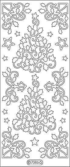PeelCraft Stickers - Holly Trees & Corners - Red (PC7086ZRD)