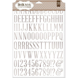 BoBunny - Alphabet Silver Foil Rubons