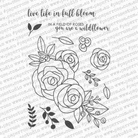 Paper Rose - Ella's Garden Rose Bouquet 4x6" Stamp Set