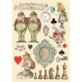Stamperia - Alice Through the Looking Glass "Chessboard"- Coloured Wooden Frame A5