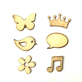 Artfull Embellies - Wooden Shapes - Princess and Wings