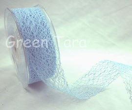 Green Tara 38mm Mesh Ribbon - Blue