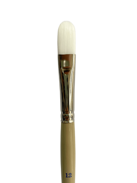 Das - White Taklon Filbert Brush #12 (S9680)