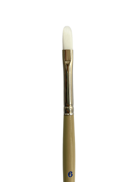 Das - White Taklon Filbert Brush #6 (S9680)