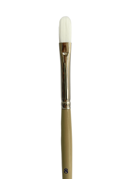 Das - White Taklon Filbert Brush #8 (S9680)
