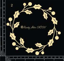 Dusty Attic - "Christmas - Holly Wreath #2"