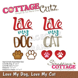 Cottage Cutz Dies - Love My Dog, Love My Cat
