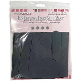 49 and Market - 4x6 Envelope Folio Set - Black