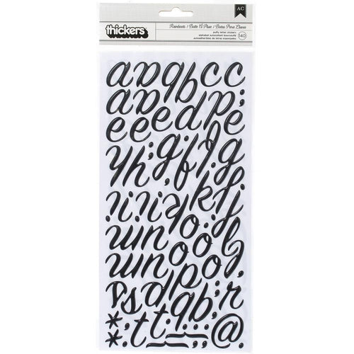 American Crafts Thickers - Rainboots Puffy Letter Stickers (Black)