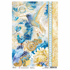 Ciao Bella - Indigo - A4 Rice Paper - Hummingbird