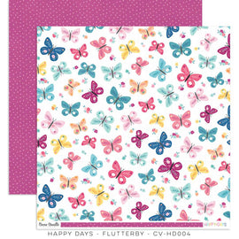 Cocoa Vanilla - Happy Days - 12x12 Pattern Paper "Flutterby"