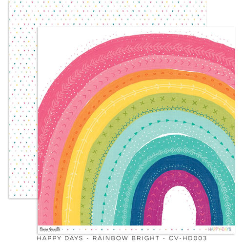 Cocoa Vanilla - Happy Days - 12x12 Pattern Paper "Rainbow Bright"