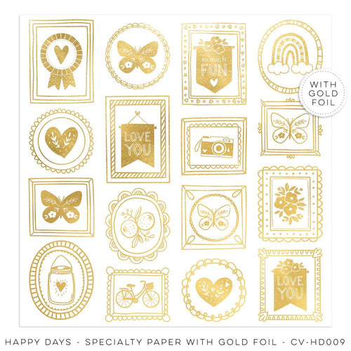 Cocoa Vanilla - Happy Days - 12x12 Specialty Paper with Gold Foil