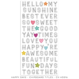 Cocoa Vanilla - Happy Days - Chipboard Title Stickers
