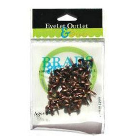 Eyelet Outlet and Brads - 4mm Round Brads - Brushed Copper
