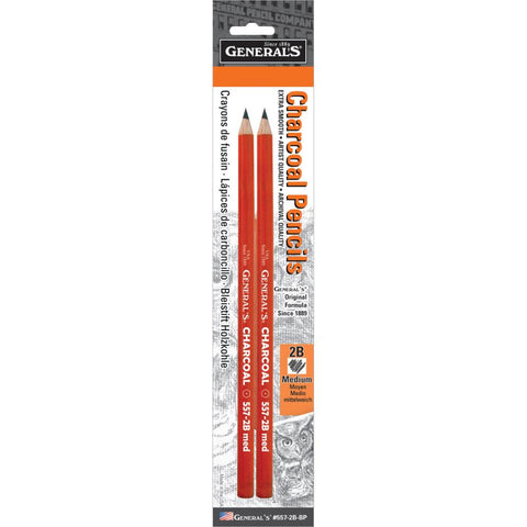 General Pencil - Charcoal Pencils 2B (2pc)