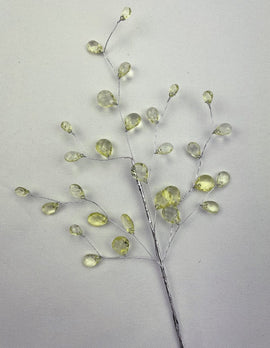 Green Tara Flowers - 23cm Silver/Acrylic Teardrop Spray - Limegreen