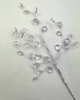 Green Tara Flowers - 23cm Silver/Acrylic Teardrop Spray - Violet