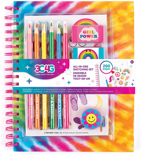 Make It Real - Three Cheers for Girls - Tie Dye All-In-1 Sketching Set