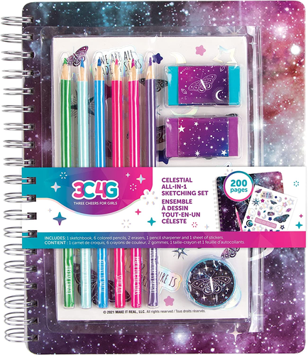 Make It Real - Three Cheers for Girls - Celestial All-In-1 Sketching Set